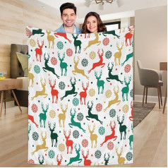 Ririx Überwurfdecke mit Hirschmuster, für Bett, Couch, Sofa, Stuhl, Camping und Reisen, leichte Decke, groß (203,4 x 152,4 cm)