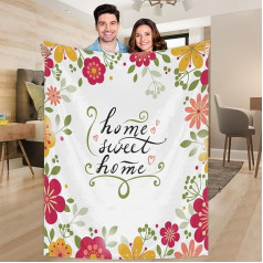 Ririx Floral Sweet Home Überwurfdecke, Muttertagsdecke, für Bett, Couch, Sofa, Stuhl, Camping und Reisen, leichte Decke, groß (203 x 152 cm)