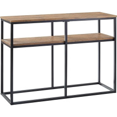 Sobuy FSB42-Q Vintage Console Table with 2 Shelves Metal Hallway Table Decorative Sideboard Side Table Natural / Black Width Approx. 107 x 77 x 36 cm