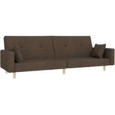 ‎Vidaxl vidaXL Sofa Bed 2 Seater Sofa with 2 Cushions Sofa Bed for Living Room Home Cinema Office Couch Sofa Bed Day Bed Guest Bed Taupe Fabric