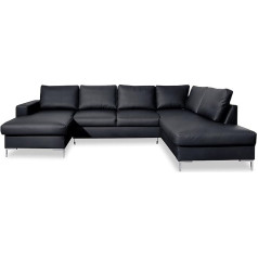 Miuform Corner Sofa U-Shape with Sleep Function and Bed Box, Lofty Lilly, Living Load, Couch, Sofa Bed, Living Room, Guest Room, Metal Feet (Black, Right Aligning)