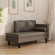Zqqlvoo Sofa Bed Living Room Sofa Chair Sofa Chaise Lounge with Cushion and Bolster Grey Faux Leather for Living Room Guest Room Office
