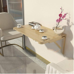 Fengshouu Wall Folding Table Made of Solid Wood, Pine Wall Table, Floating Desk, Kitchen Table, Dining Table on the Wall, Hanging Computer Table, Folding Laptop Table, Workbench (100 x 60 cm/39 x 24 in)