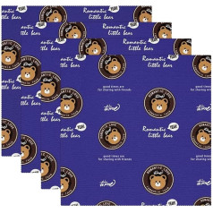 Tbouobt Stoff-Tischsets, waschbare Tischsets für Esstisch, 4er-Set,karikaturtier romantischer liebesbär
