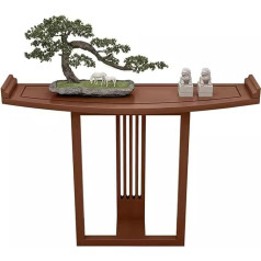 Kphymod Console Table Solid Wood Console Table with Open Shelves, Sturdy Triangle Supports Narrow Foyer Sofa Table, Hallway Entrance Table (Color : Brown, Size : 31.5X9.8X31.5inch)