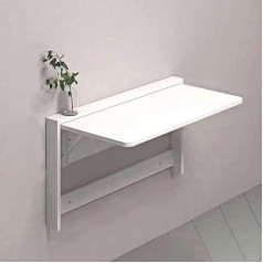 Wazcsd Folding Side Table for Wall Mounting, Wall Floating Folding Table, Folding Wall Table, Wooden Folding Wall Table, Available in Kitchen, Bedroom, Living Room, Private Office, Balcony (Colour: White,