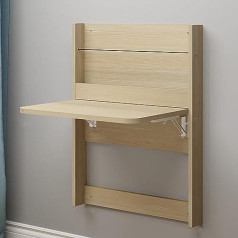 Wall Mounted Folding Work Table with Bookshelf, Wall Mounted Folding Computer Desk with Shelf, Strong Carrying Perforated Installation Method, gee