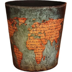 Angoily Waste Paper Bin Leather Waste Paper Bin England Style Office Bin Container Bedroom Waste Paper Bin Durable Recycled Bucket Cans Household Furniture