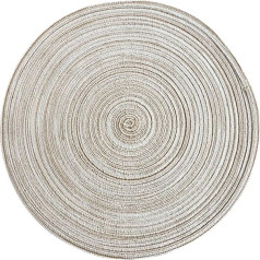 Blemo Set mit 1/4/6 Esstisch, rund, PVC-Tischset, schmutzabweisendes Tischset for Hochzeit, Urlaub, Party, drinnen und draußen (Color : Cream, Size : 1pcs 36cm)