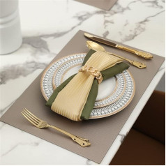 Neafp 9Pcs/Set Leather Placemats Tableware Mat Western Table Pads Bowl Pad for Home Kitchen Accessories Cutlery Set (Color : B, Size : 9 Piece Set) HGCHH