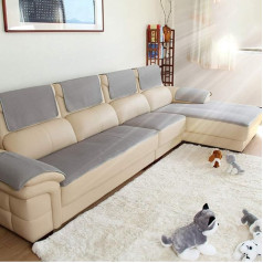SDAMAIDENGDING Thick Sofa Cover for Leather Sofa, Non-Slip Sofa Protection, Sofa Protective Cover, Breathable Sofa to Throw, Secure and Armrest, Available Separately, Grey, 70 x 180 cm (28 x 71