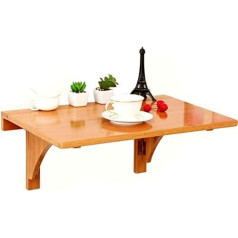 Danglekj Wandklapptisch, platzsparender, herunterklappbarer schwebender Schreibtisch, aus Bambusschrauben, Klapptisch für Schlafzimmer, Badezimmer oder Balkon (Farbe: Holzfarbe, Gr