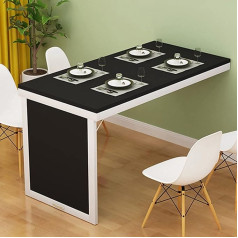 Gfmode Folding Dining Table Wall Mounted Folding Wall Table for Small Spaces Home Office Desk Modern Simplicity Computer Desk Space Saving (Color : Black+White, Size : 120 * 40cm(47 * 16in))