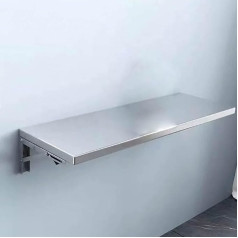 Siocnieqae Wandtisch Computertisch Wandmontierter Klapptisch,Hergestellt aus Edelstahl 304, Glatte Oberfläche,unten mit Einer Halterung aus Edelstahl 304 ausgestattet, Design mit abgerundeten Ecken (Size : 120*