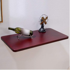 wandklapptisch klapptisch Wand wandtisch klappbar, Schwimmender aus Massivholz, Computertisch, Esstisch, Küchenwerkbank, Schreibtisch, mit komplettem Zubehör, 18 Größen, Rotbraun (120 x 30 c