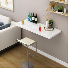OneColor-120x50 Wall Mounted Folding Table Office Folding Table Hanging Wall Table Fillet for Study Bedroom Bathroom