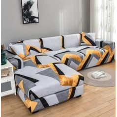 uyeoco Sofa Cover L Shape Sofa Cover Corner Sofa Couch Cover Elastic Right/Left Sofa Throws Stretch for L-Shape Sofa Cover with 1 Piece Cushion Cover ( Color : G , Size : 190-230cm )