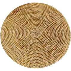 ‎Soneiaz SONEIAZ Hand Gewebte Rattan Tisch Sets, Runde Wicker Tisch Sets, NatüRlich Gewebte Tisch Sets für Den Essen Tisch, Hitze BestäNdige Matten