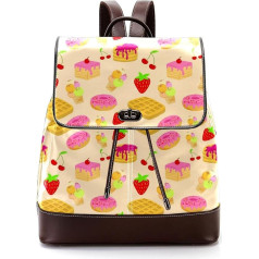 Personalisierte Schultaschen Büchertaschen für Teenager, Süßigkeiten-Muster, Mehrfarbig, 27x12.3x32cm, Rucksack Rucksäcke