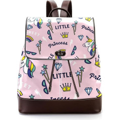 Personalisierte Schultaschen Büchertaschen für Teenager, Einhörner, Regenbogen-Sonnenbrille, Krone Prinzessin, Rosa, Mehrfarbig, 27x12.3x32cm, Rucksack Rucksäcke