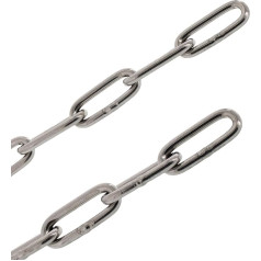 ToniTec Stainless Steel Chain 5 mm Long Link Chain 10 m According to DIN 763 Chain Made of Stainless Steel with 160 kg Load Capacity