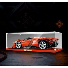 APRILA Acrylic Display Case for 42143 Technic Ferrari Daytona SP3, Dustproof Display Case Transparent Display Case Storage Box for Models Collectibles, 63.6 x 33.6 x 22 cm (Display Case Only)