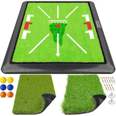 SAPLIZE Large Foldable Golf Hitting Mat, Tight Lie, Rough and Fairway for Driving, Chipping and Putting Training, Portable Golf Practice Mat