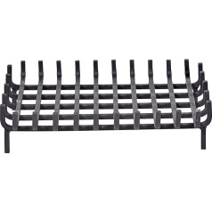 FIREFIX 2000/54 Fire Grate Plain Curved on All Sides Rectangular Black Lacquered 4-Edge Steel with 12 mm Material Thickness 540 x 420 mm (Width x Depth)