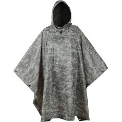 USGI Industries Military Style Poncho Multi Use Rip Stop Camouflage Rain Poncho