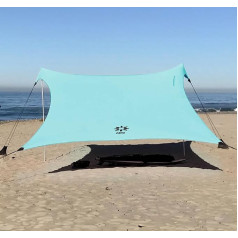 Neso Tents Gigante Beach Tent, 8ft Tall, 11ft x 11ft, Largest Portable Beach Shade, UPF 50+ Sun Protection, Reinforced Corners and Cooler Bag (Seafoam)