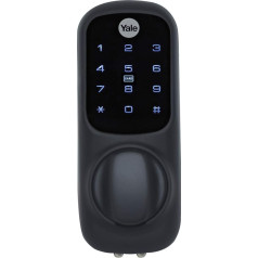 Yale YD-01-CON-BL Keyless Connected Ready Door Lock, Smart Living, Touch Keyboard, PIN Code Access Lock, Rotary Knob Operation, Night Latch, Black [Energy Class A