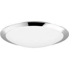 Trio Leuchten Umberto 680319106 LED Bathroom Ceiling Light Plastic Chrome-Coloured with 18.5 Watt LED