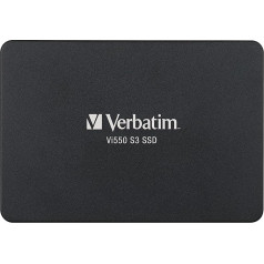 Verbatim Vi550 S3 SSD, Internal SSD Drive with 1 TB Data Storage, Solid State Drive with 2.5 Inch SATA III Interface and 3D NAND Technology, Black