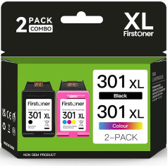 301 Printer Cartridges Multipack, 301XL Black and Colour Ink Cartridges Replacement for HP 301 for HP Envy 4500 4502 5530 5532 Deskjet 1000 1050 1510 2510 2540 3050 OfficeJet 3830 3834 46 55 55 520 EU