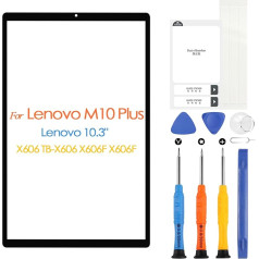 ARSSLY Frontglasscheibe für Lenovo M10 Plus, Abdeckung Bildschirm Ersatz für Lenovo M10 Plus X606 TB-X606 X606F X606F Außenlinse Glas mit Reparaturwerkzeugen (kein Touch-Digitizer & LCD-Display)