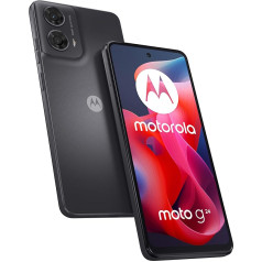 Motorola Moto g24 Smartphone (6.56 Inch HD+ Display, 50 MP Camera, 8/128 GB, 5000 mAh, Android 14) Matte Charcoal, Includes Protective Cover + Phone Holder [Exclusive to Amazon]