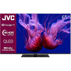 JVC Google TV 65 Inch QLED TV (4K UHD Smart TV, HDR Dolby Vision, Dolby Atmos, Triple Tuner) LT-65VGQ8255