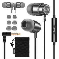 ULIX Rider In-Ear Earphones, Twist-Proof Reinforced Cable, Microphone, Durable, 48 Ω Driver, Rich Bass, Headphones for iPhone, iPad, Samsung, Computer, Laptop, PC