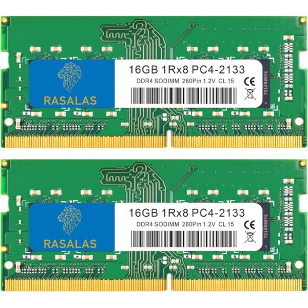RASALAS 32GB Kit (2X 16 GB) DDR4 2133 MHz PC4-17000 Non-ECC ungepuffert 1,2 V CL15 1Rx8 PC4-2133P Sing 1 x 16 GB Laptop RAM Upgrade 16GB…