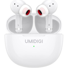 UMIDIGI Bluetooth Headphones, Wireless Earbuds, AirBuds Pro In-Ear Headphones, Wireless Bluetooth 5.1 Con 3 HD Microphono, Sports In-Ear, IPX5 Waterproof, Storage Box with Charging Function (White)