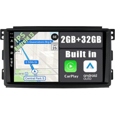 YUNTX Android 12 Car Radio for Benz Smart Fortwo 451 (2005-2010) 2 DIN [Integrated Wireless CarPlay/Android Car/GPS]-9 Inch IPS 2.5D 1280 x 600 Free Camera DAB/Steering Wheel