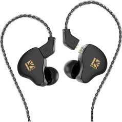 Kbear KS1 In Ear Monitors, Stereo Wired Earbuds Dynamic HiFi Headphones with Dynamic HiFi Headphones, Noise (With Microphone, Black1)