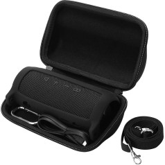 Khanka Hard Case with Silicone Case for JBL Flip 6 Bluetooth Box Portable Speaker (Black)