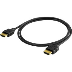 Hicon HI-HIMM-0750 7.5 m 4K 50fps / 60fps UHD HDMI Cable HDR High Speed 18 GBit/s 4:4:4 with Ethernet HEC ARC Slim Highly Flexible with Signal Amplifier