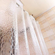 Ecent Shower Curtain EVA Thick Transparent Waterproof Mildew Resistant Bathroom Curtain 150x200cm