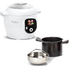 Moulinex Cookeo+ Intelligent High Pressure Multicooker, 6 L, 80 Built-in Recipes, Unattended, Intuitive Display, Step by Step Guide, Special App, White CE854110