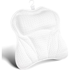 Leibeitz Bath Pillow Luxury Bath Pillow for Bathtub with 4D Air Mesh Comfort Bath Pillow Neck with 6 Suction Cups for Neck Head Shoulder Back Spa Bath Pillow