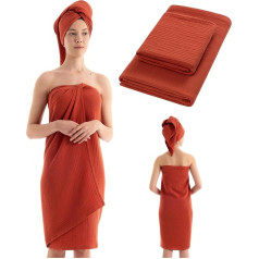 pamuq Hand Towel Set, 100% Cotton, Red, 2-Piece Set, 50 x 100 cm, 100 x 150 cm, Hand Towel Set, Bath Towel, Bath Towel, Bath Towel, Shower Towel, Bath Towel