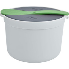 Microwave Rice Cooker, 2 L Microwave Rice and Pasta Cooker, Food Grade PP Material, Microwave Rice Cooker Set with Rice Spoon, Lid, Strainer, Steam Pot, Rice Cooker (Size)