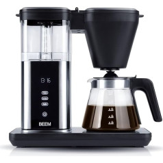 BEEM DIRECT-BREW Filter Coffee Machine - Glass, 1.25 L Glass Jug for up to 10 Cups, Aroma Plus Function & Warming Function, 24H Timer, Digital Touch Display, Optimal Brewing Temperature 92-96 °C